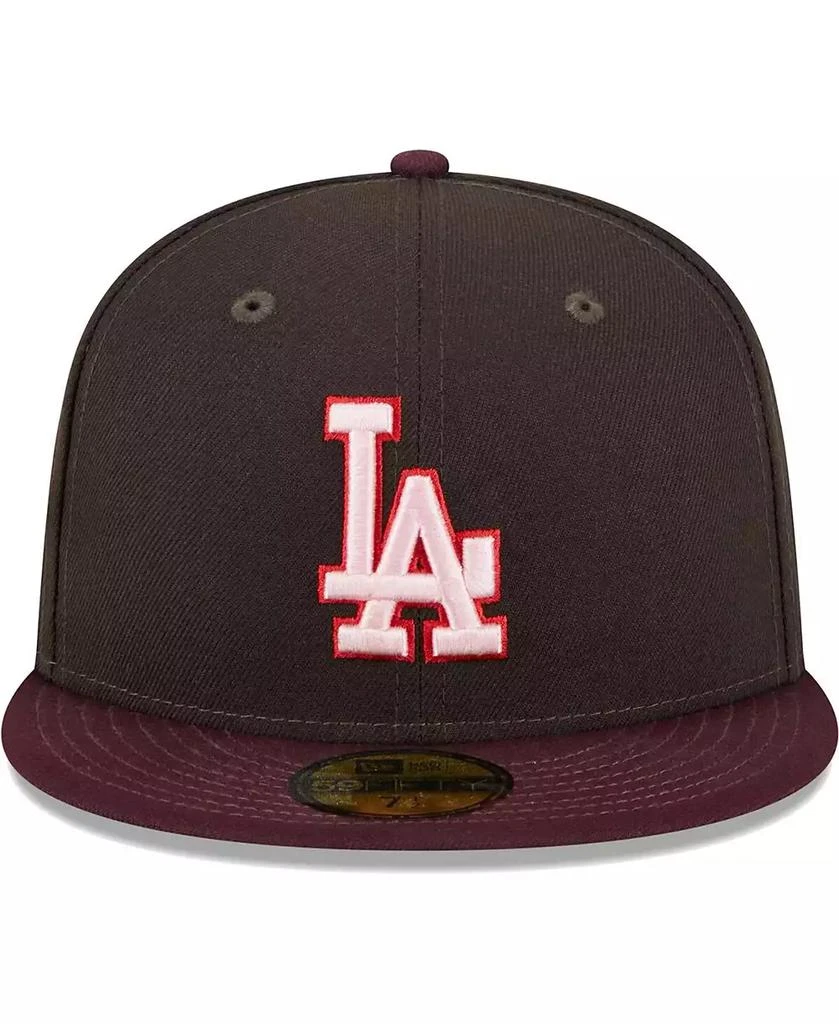 New Era Men's Brown, Maroon Los Angeles Dodgers Chocolate Strawberry 59FIFTY Fitted Hat 4