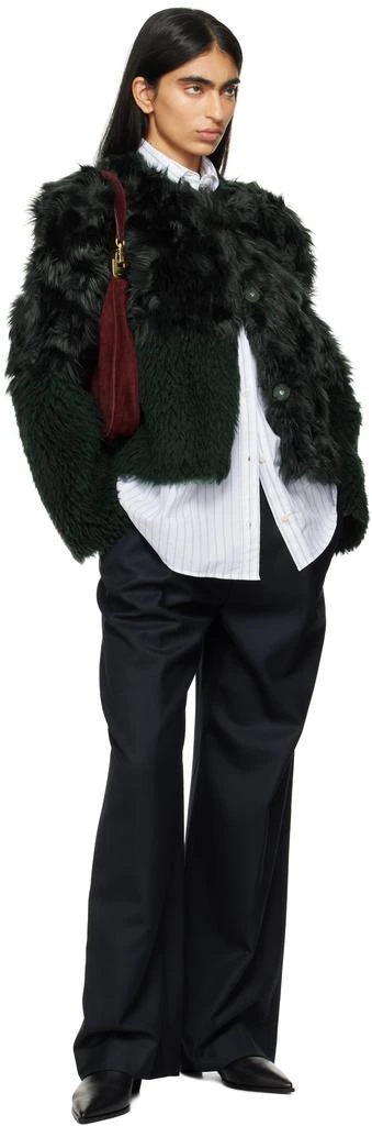 STAND STUDIO Green Halle Faux-Fur Jacket 4