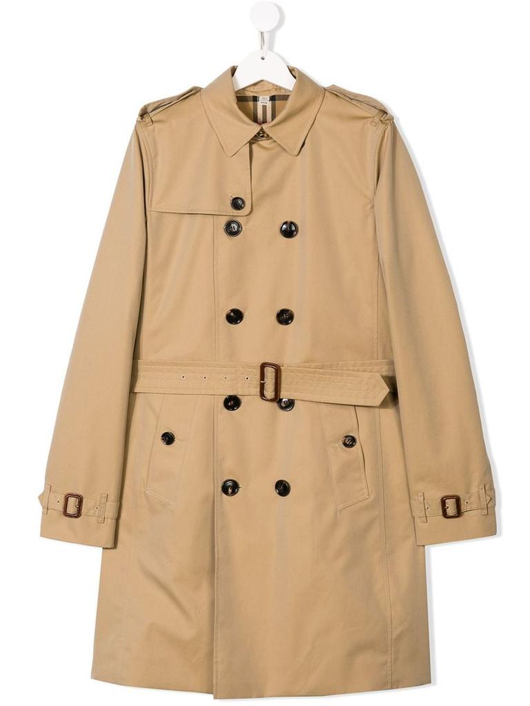 Burberry Kids Burberry Kids Double-Breasted Trench Coat With Vintage Check Inserts