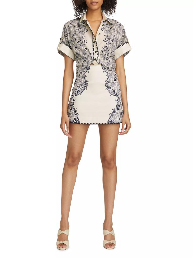 ALÉMAIS Airlie Floral Linen Miniskirt