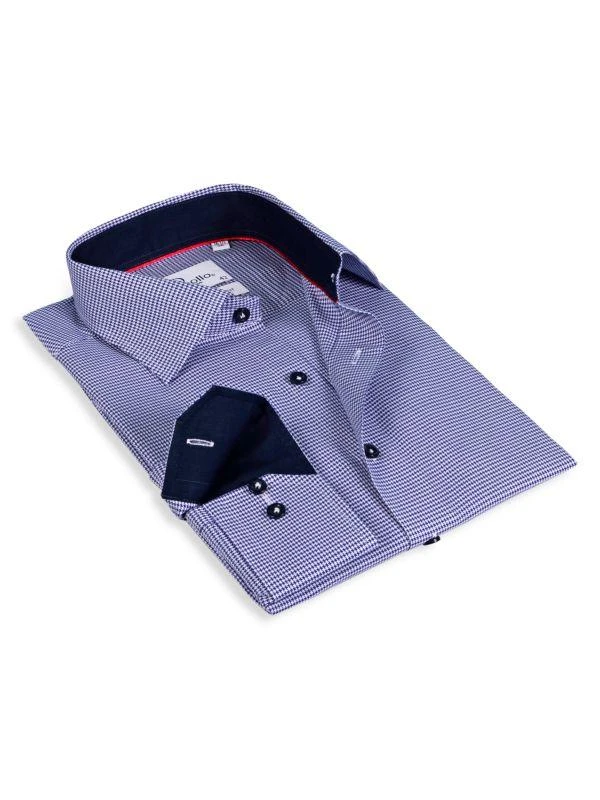 Finollo Contemporary Fit Houndstooth Dress Shirt 2