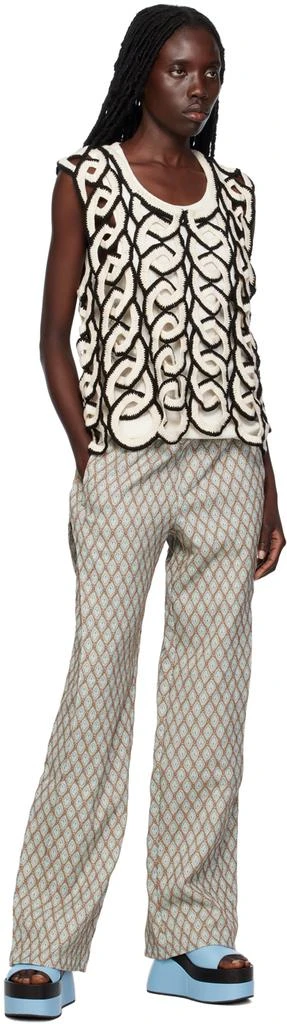 ANDERSSON BELL Beige & Blue Makeni Trousers 4