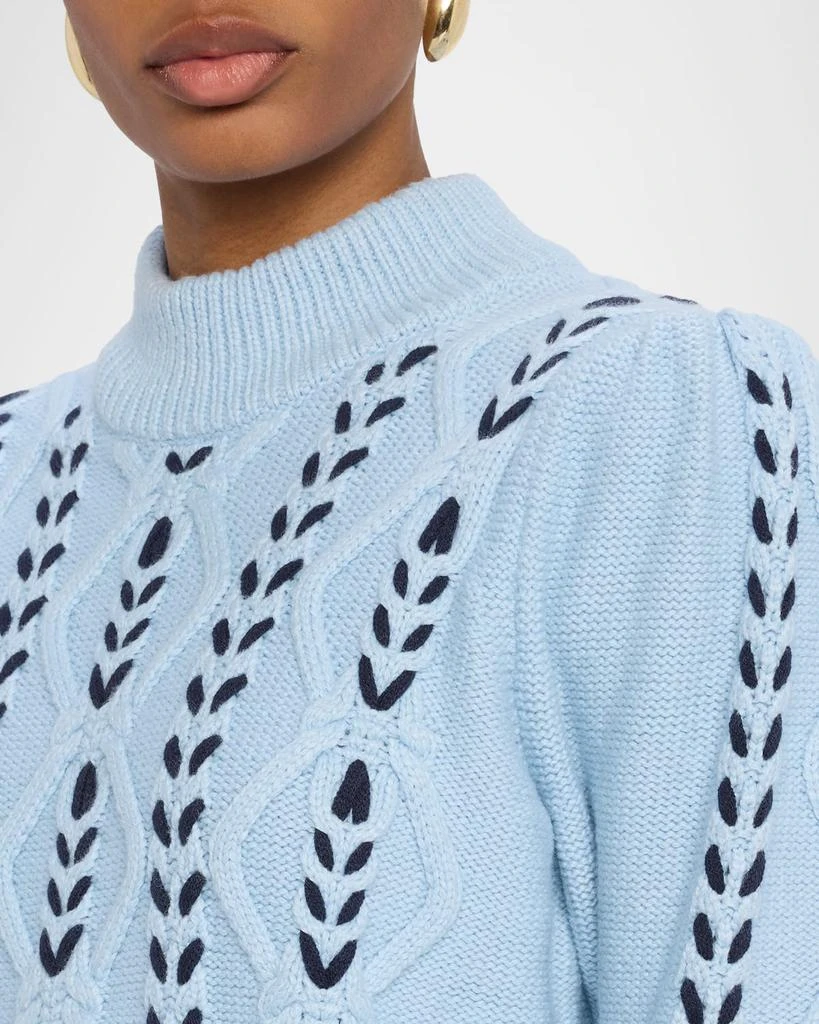Rails Addy Laced Cable-Knit Mock Sweater 5