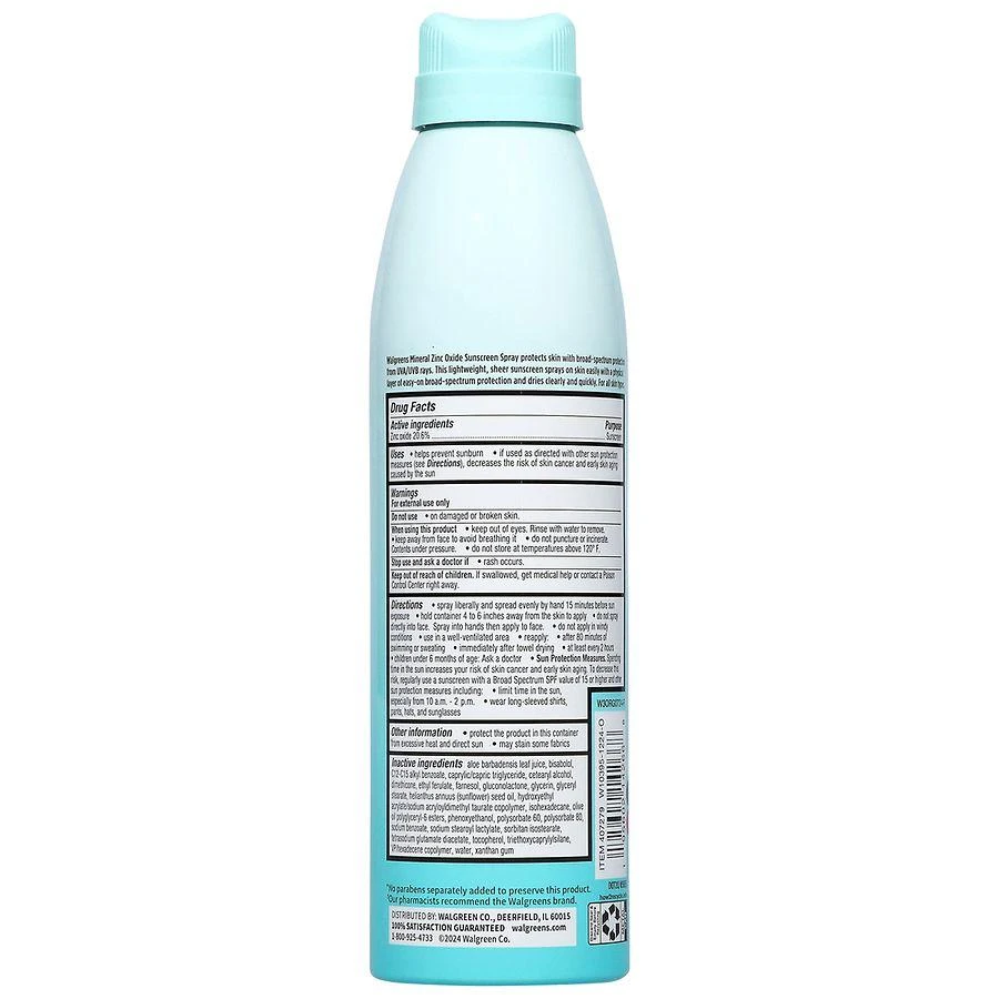Walgreens Mineral Zinc Oxide Sunscreen Spray 3