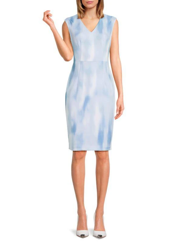 Calvin Klein V Neck Sheath Dress 1