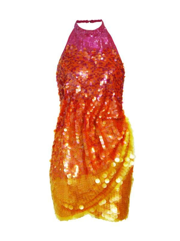 Ronny Kobo Jo Sequin Halterneck Mini Dress 5