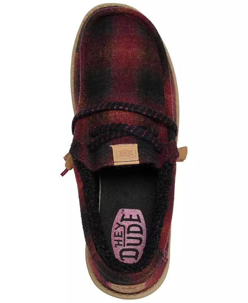 Hey Dude Men's Wally Cozy Plaid Slip-On Casual Moccasin Sneakers from Finish Line 5