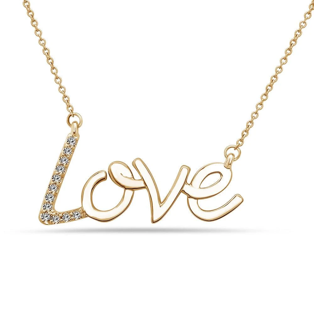 Diana M Jewels 0.12cttw Love Pendant set in 14k Gold