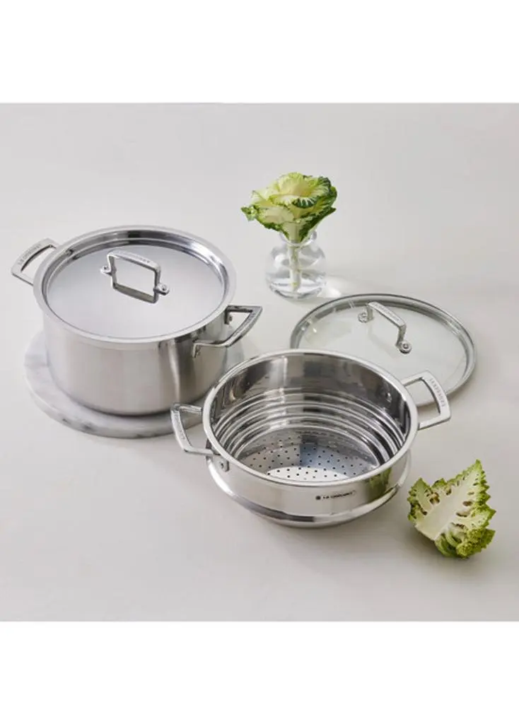 Le Creuset Classic 3-ply stainless steel deep casserole 24cm 6.0l 5