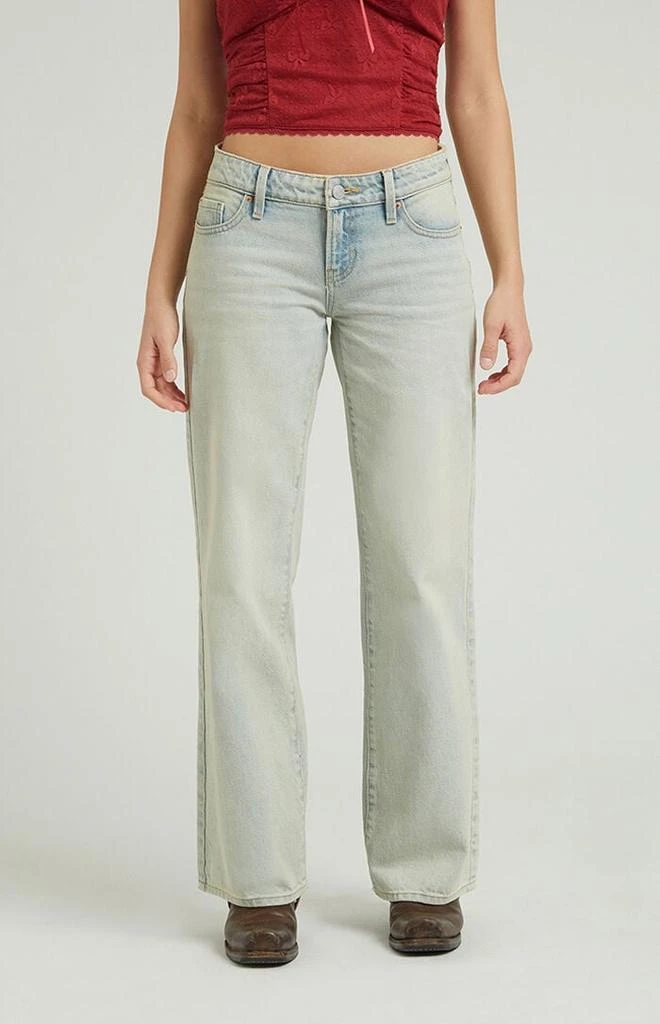 PacSun Zoe Low Rise Girlfriend Jeans Light Indigo Tint 1