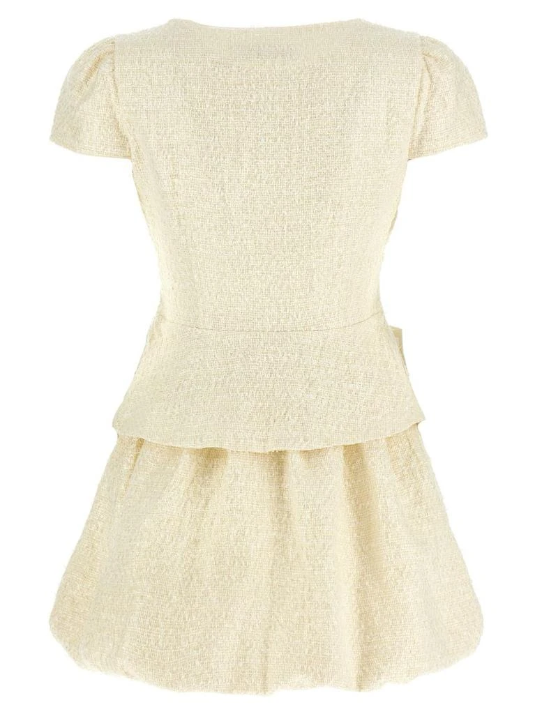 Self Portrait Self-Portrait 'Cream Boucle Bow Detail Mini' Dress 2