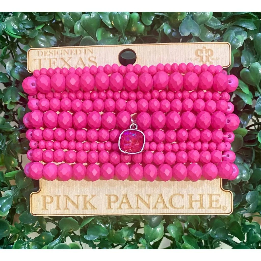 Pink Panache Pink Panache - Women's Faceted Bead Bracelet Stack 1