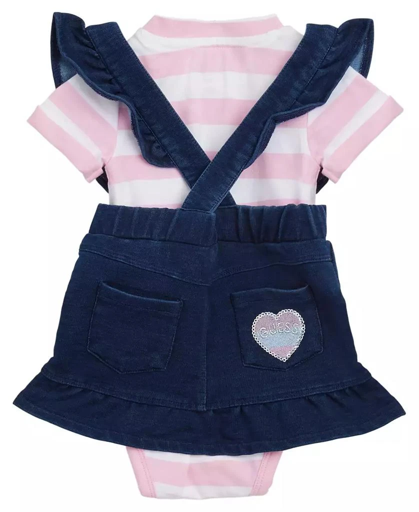 GUESS Baby Girl Bodysuit and Knit Denim Skirtall Set 2