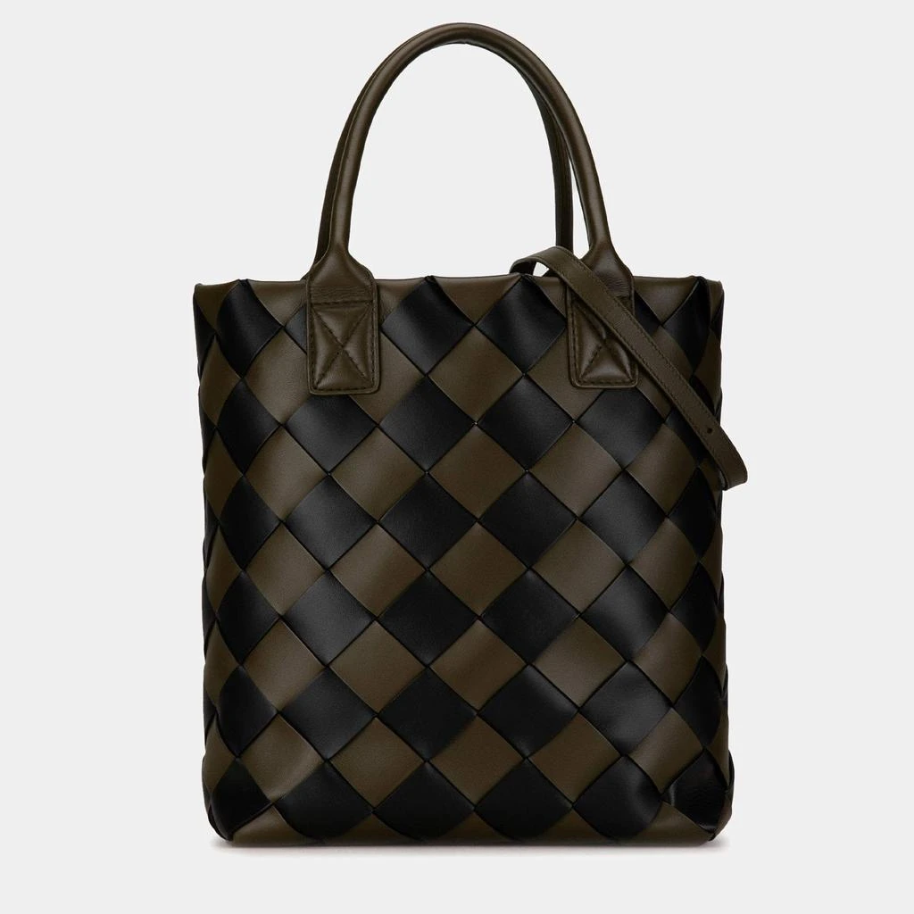 Bottega Veneta Bottega Veneta Khaki Brown Tone Intrecciato Leather Maxi Cabat 30 Satchel Bag 1