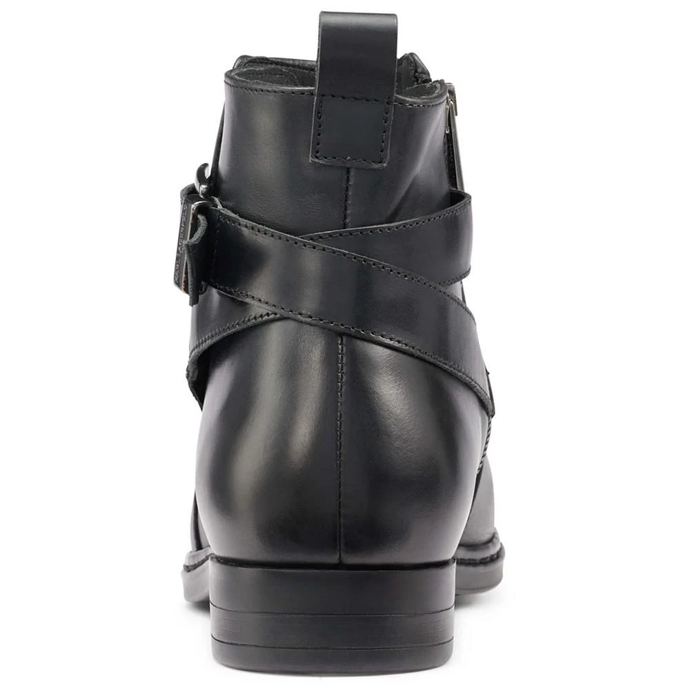 KARL LAGERFELD PARIS Men's Leather Side-Zip Buckle Boots 2