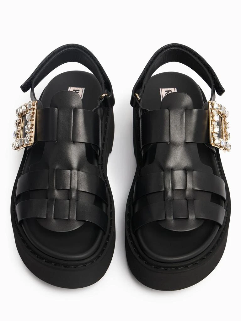 Roger Vivier Viv Rangers High Strass Leather Sandals 1