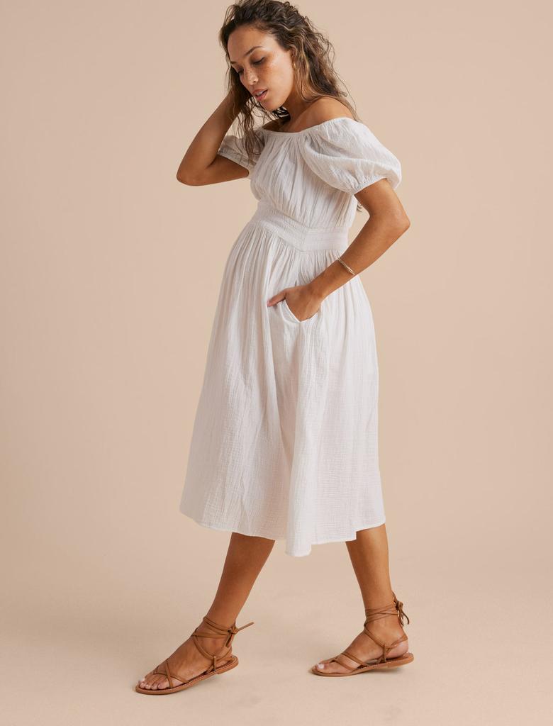 A Pea in the Pod Cinched Square Neck Maternity Dress