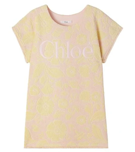 Chloé Logo floral cotton-blend terry dress