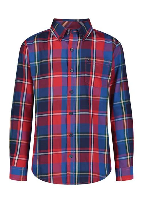 Tommy Hilfiger Hilfiger Boys 8 20 Saturated Plaid Printed Shirt 1