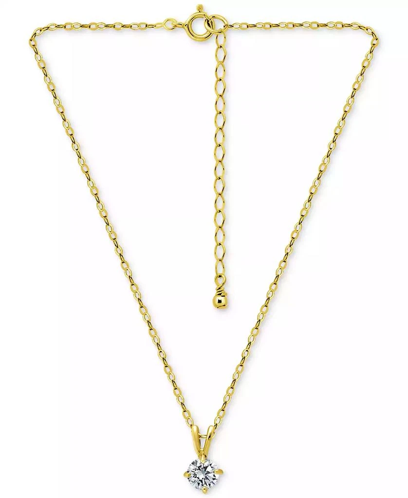 Giani Bernini Cubic Zirconia Solitaire Pendant Necklace in 18k Gold over Sterling Silver, 16" + 2" extender, Exclusively at Macy's 6