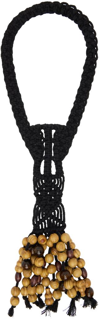 CHOPOVA LOWENA Black Macrame Tie