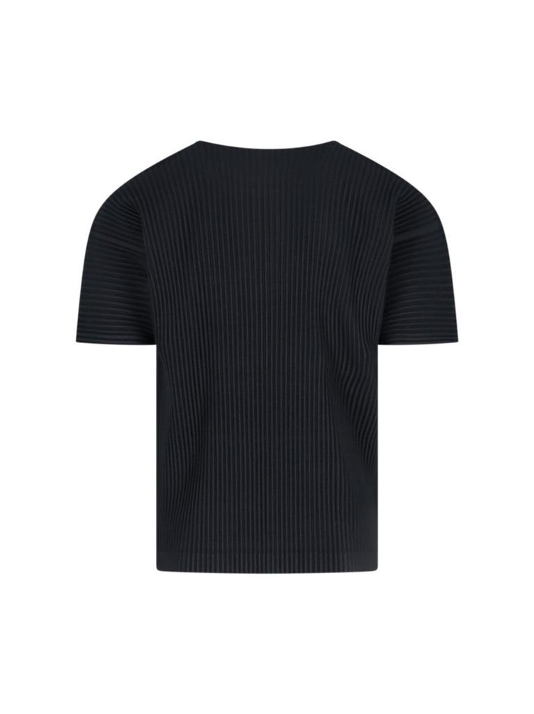 Homme Plissé Issey Miyake Pleated T-Shirt – Black