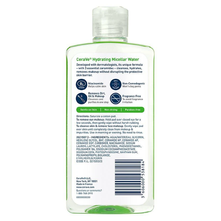 CeraVe Hydrating Micellar Water, Ultra Gentle Facial Cleanser & Eye Makeup Remover 2