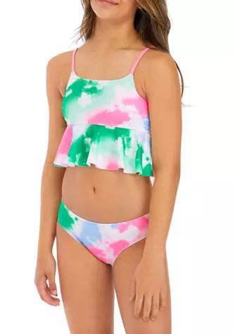 Breaking Waves Waves Girls 7 16 Flounce Tankini Set