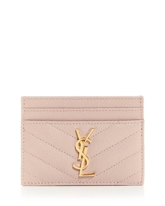 Yves Saint Laurent Cassandre Matelasse Card Case in Lambskin 1