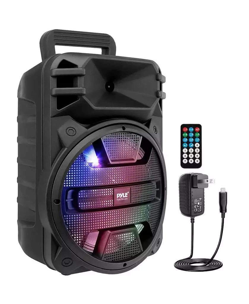 Pyle 12" Portable Bluetooth PA Speaker System - Karaoke Speaker with DJ LED Lights, USB/FM/BT/Aux, Remote Control