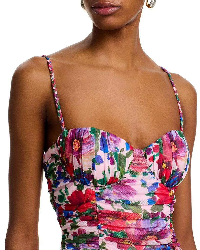 AQUA Floral Mesh Mini Dress - Exclusive 2