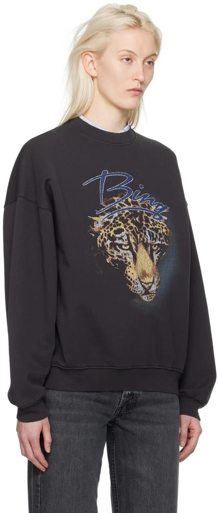 ANINE BING Black Harvey Leopard Sweatshirt 2