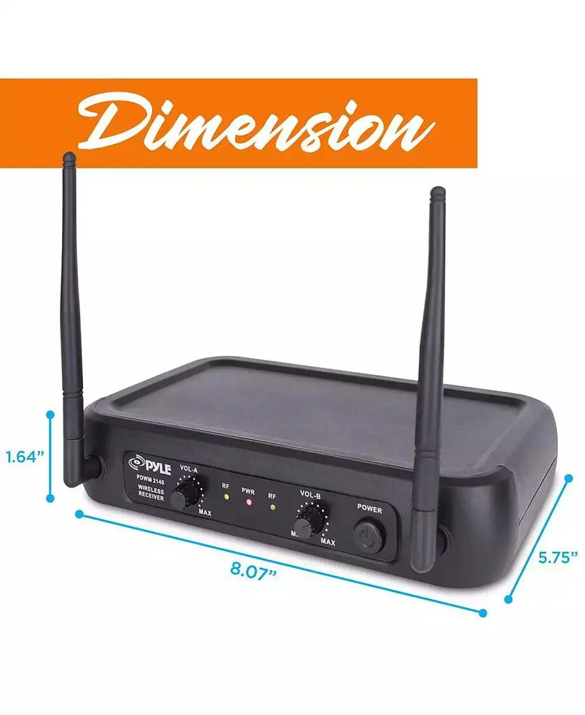 Pyle 2-Channel VHF Wireless Microphone System with (2) Handheld Mics, Adjustable Volume Control 4