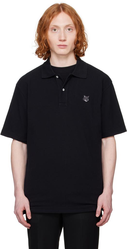 Shop Black Bold Fox Head Patch Comfort Polo on Sale at BeyondStyle