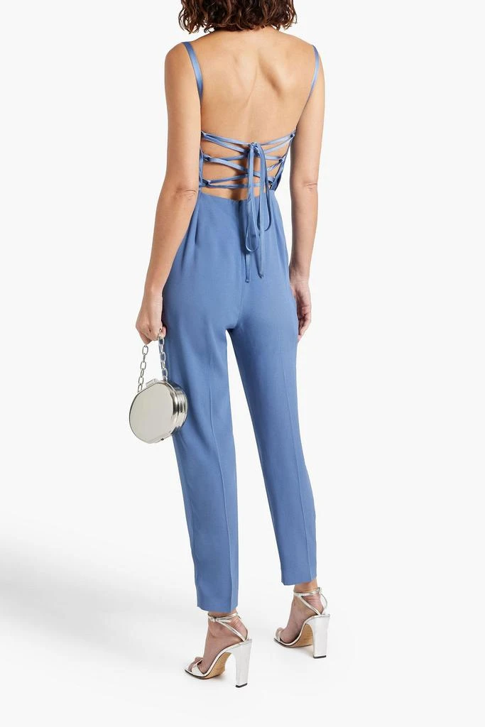 Max Mara Lace-up satin and crepe jumpsuit 3