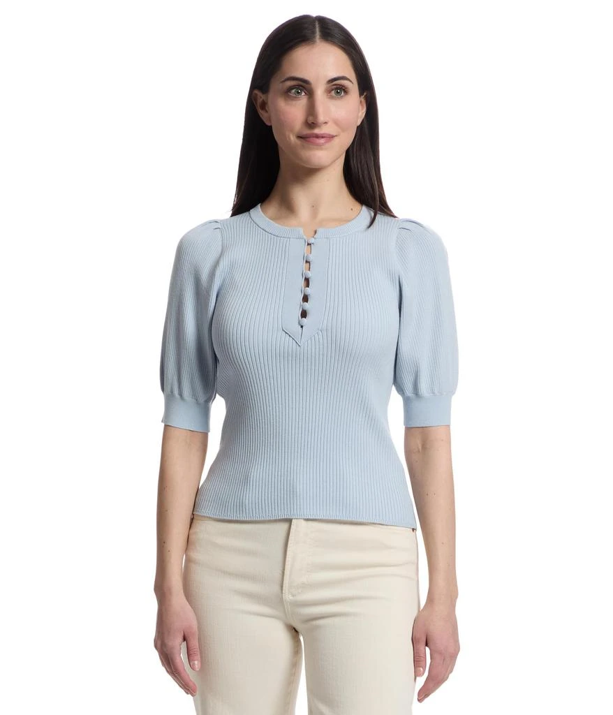 Lilla P Women's Lilla P Elbow Sleeve Henley Sweater