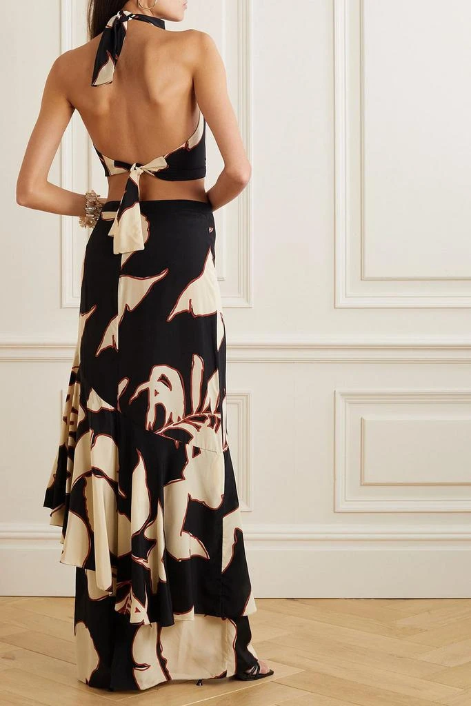 JOHANNA ORTIZ Pasado Tumultuoso printed silk crepe de chine halterneck maxi dress 3