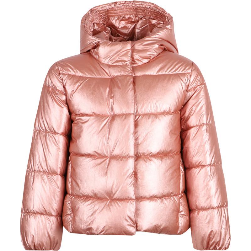 Abel & Lula Metallic effect padded winter jacket in pink