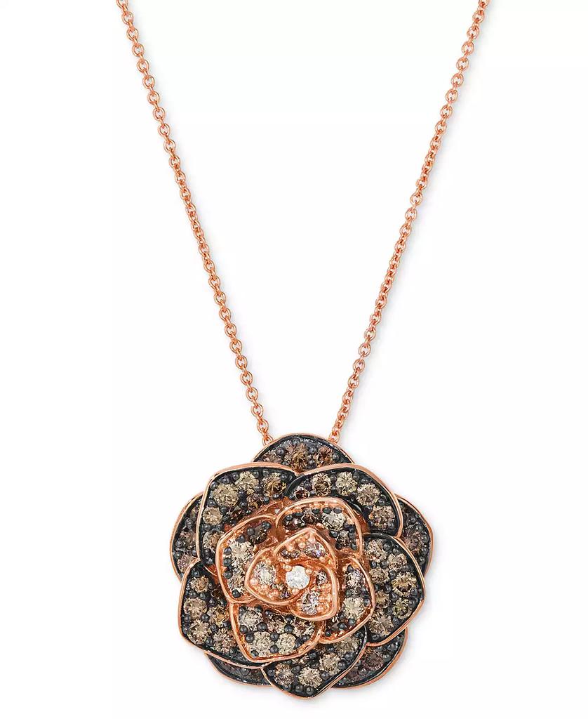 Le Vian Chocolate Ombré Diamond Rose Adjustable 20" Pendant Necklace (1-1/2 ct. t.w.) in 14k Rose Gold