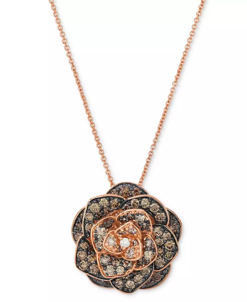 Le Vian Chocolate Ombré Diamond Rose Adjustable 20" Pendant Necklace (1-1/2 ct. t.w.) in 14k Rose Gold 1