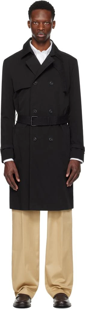 Shop Black Water-Repellent Trench Coat on Sale at BeyondStyle