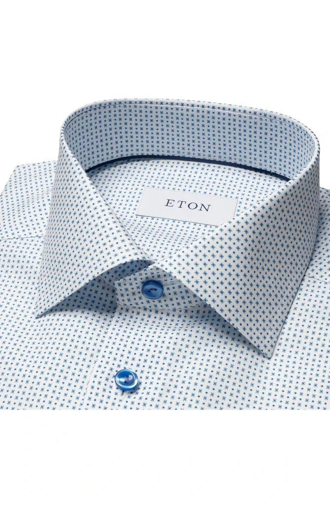Eton Slim Fit Micro Geometric Cotton Twill Dress Shirt 5