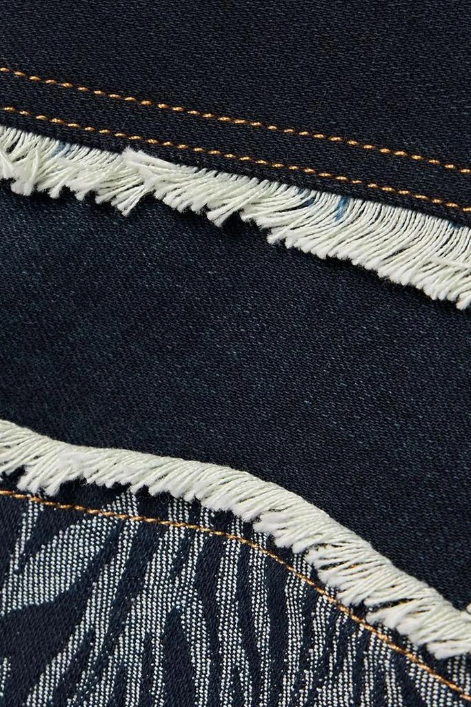 AHLUWALIA Frayed paneled denim mini skirt 4