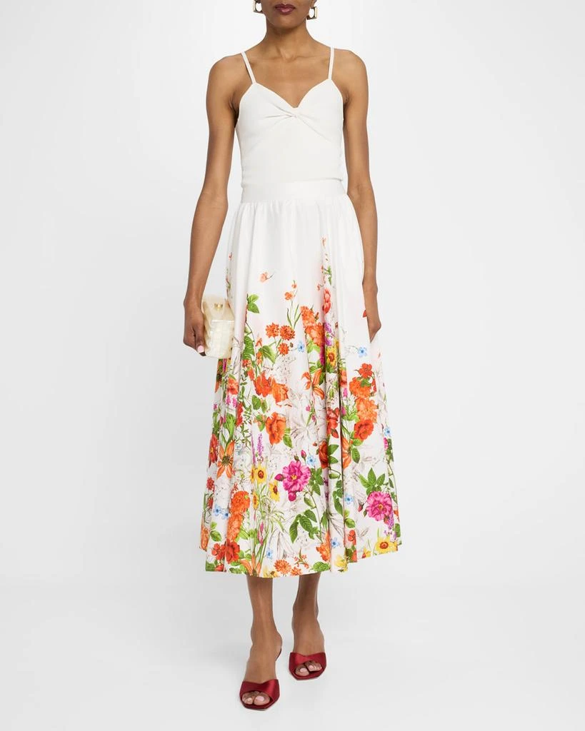 Tahari The Juliana Floral-Print Cotton Midi Skirt 2
