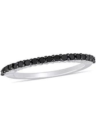 Belk 
Co. 1/5 ct. t.w. Black Diamond Anniversary Band in 10K White Gold with Black Rhodium