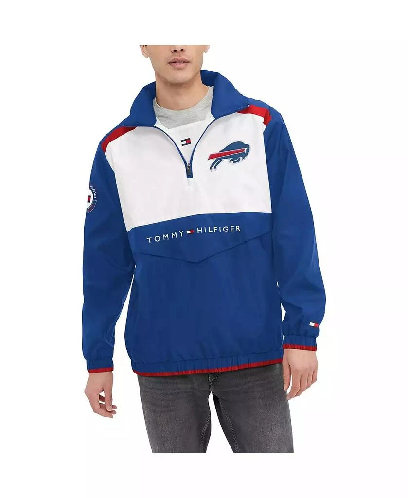 Tommy Hilfiger Men's Royal, White Buffalo Bills Carter Half-Zip Hooded Top 1