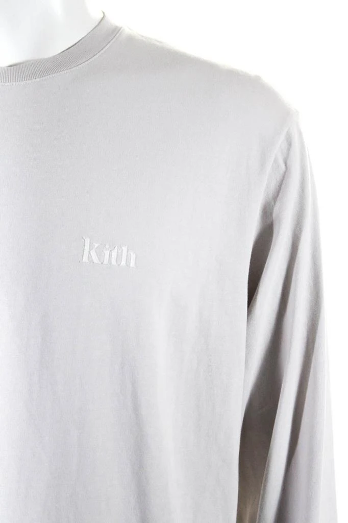 Kith Mens Cotton Graphic Long Sleeve Pullover Round Neck Top Gray 2