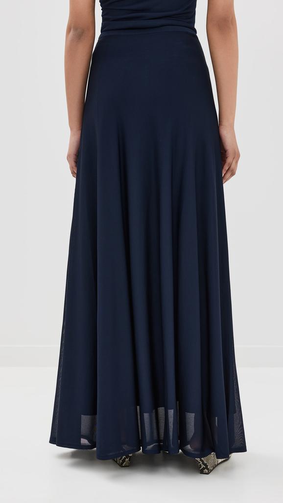 Brandon Maxwell The Lucy Sheer Knit Full Maxi Skirt