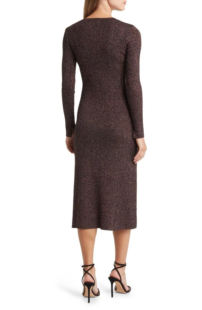 ZOE AND CLAIRE Metallic Long Sleeve Midi Sweater Dress 2