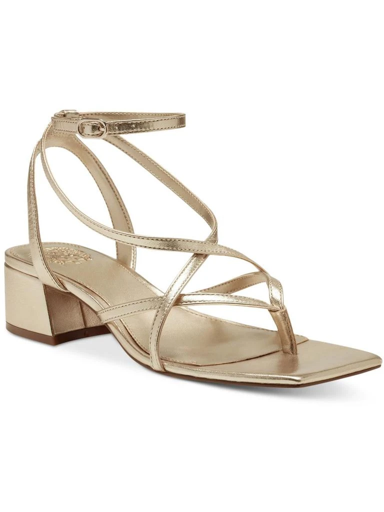 Vince Camuto Shawtry Womens Metallic Block Heel Ankle Strap 1